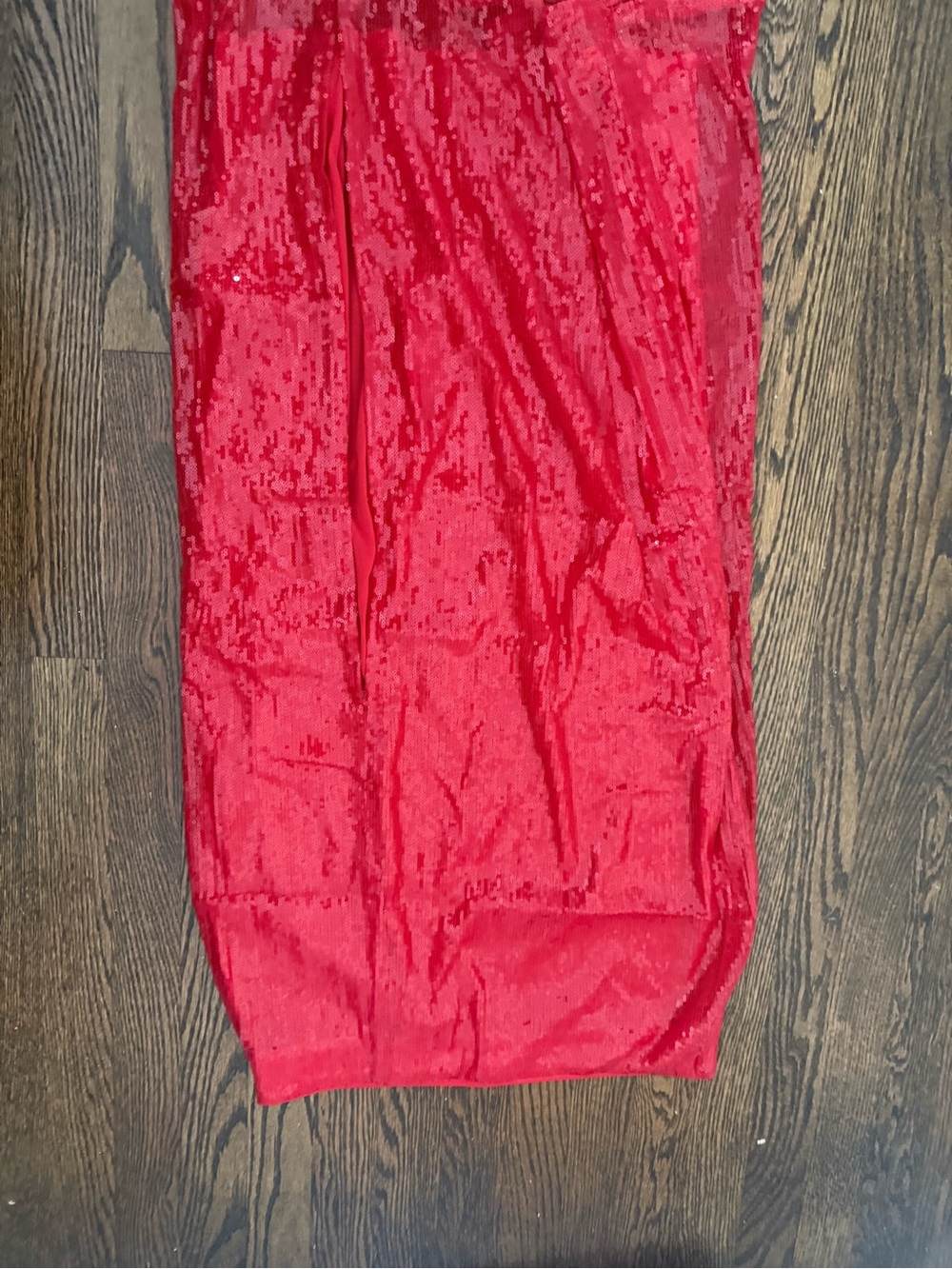 Red Sequin Pencil Skirt - Women's Festive Skirt